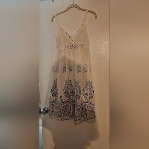 White dress with pearl and sparkle beads